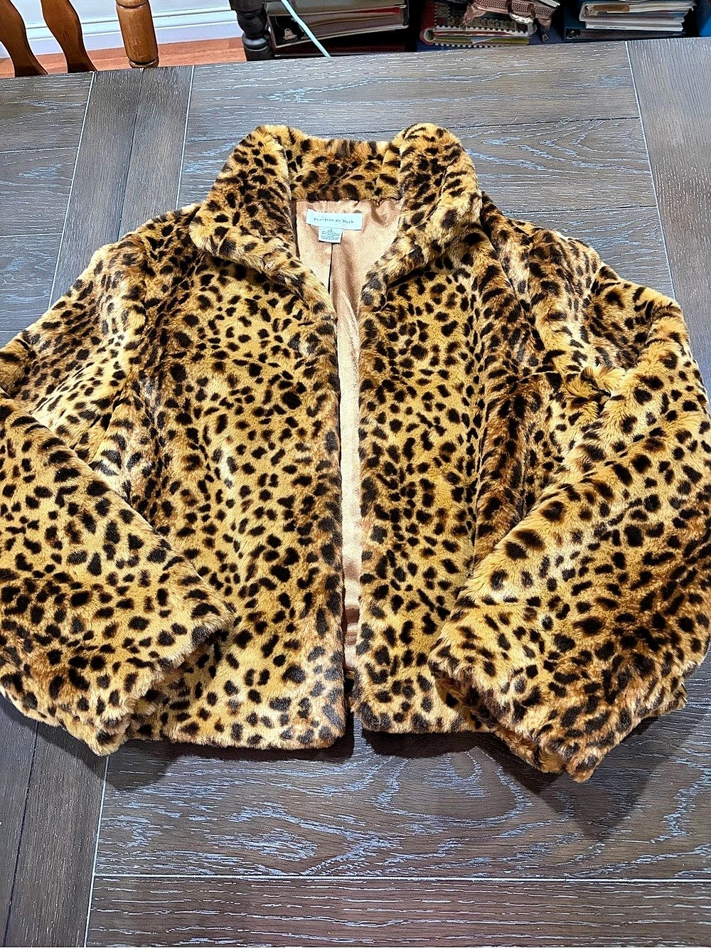 Preston & York Leopard Print Faux Fur Jacket Medium